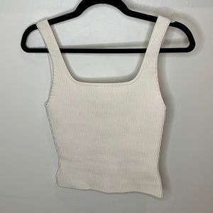 ARITIZA Babaton Knit Squareneck Tank White S